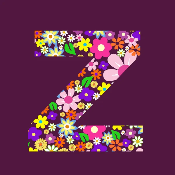 美しい花 Z の文字 — ストックベクタ