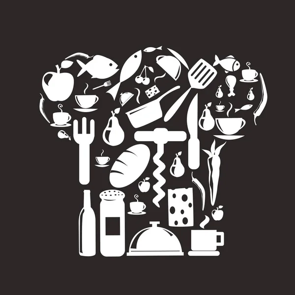 Yemek ve mutfak simgeleri — Stok Vektör