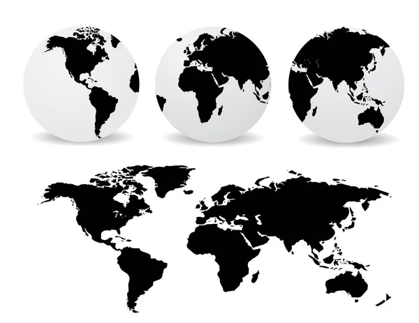 Abstract globes with abstract world map — Stock Vector