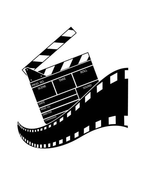 Clapperboard aislado sobre fondo blanco — Vector de stock