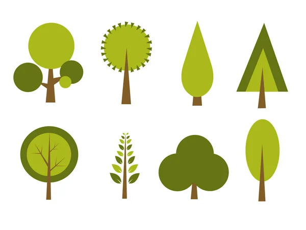 Reihe von Bäumen Vektor Illustration — Stockvektor