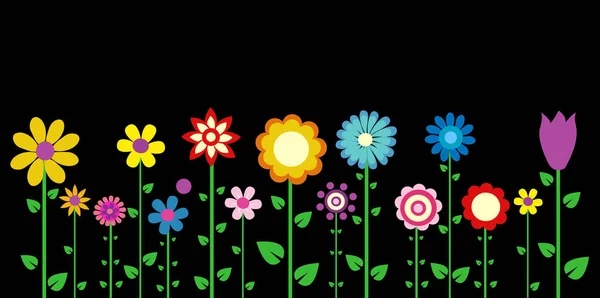 Flores de primavera colorido vector ilustración — Vector de stock