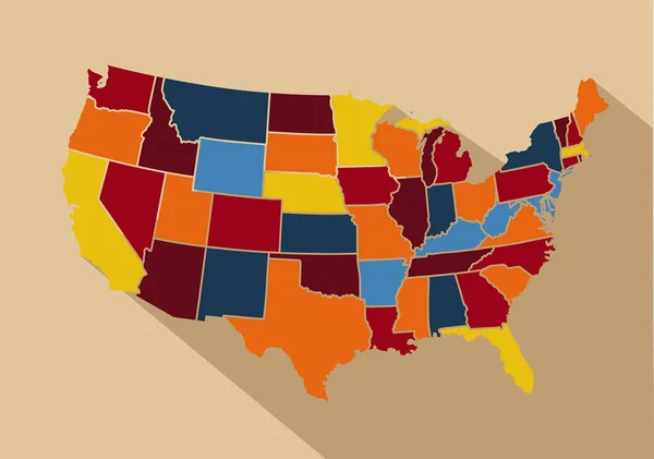 EE.UU. mapa vector ilustración — Archivo Imágenes Vectoriales