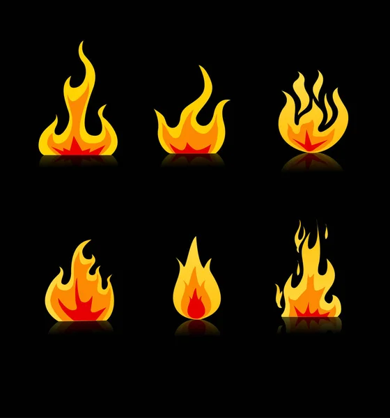 Icônes de feu ensemble vecteur — Image vectorielle