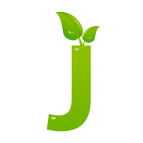緑のエコ J の文字ベクトル illiustration — ストックベクタ