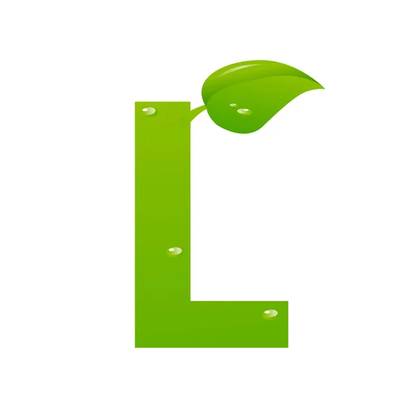 Green eco letter L vector illiustration — Stock Vector