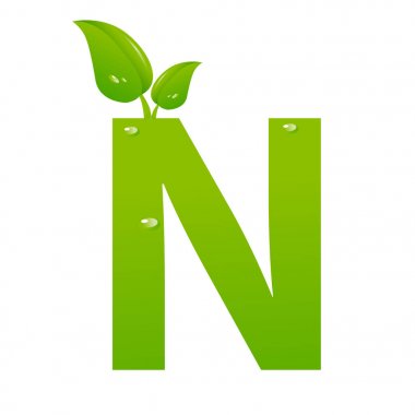 Yeşil Eko N harfi vektör illiustration