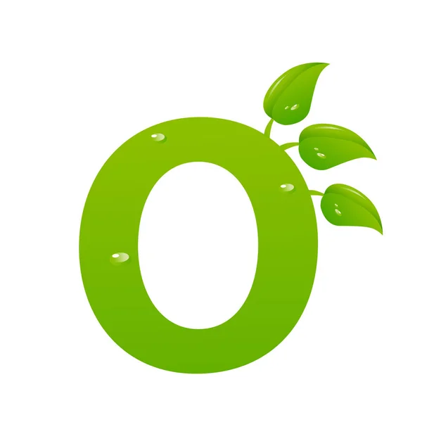 Groene eco letter O vector illiustration — Stockvector