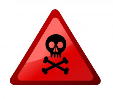 kafatası ile uyarı işareti