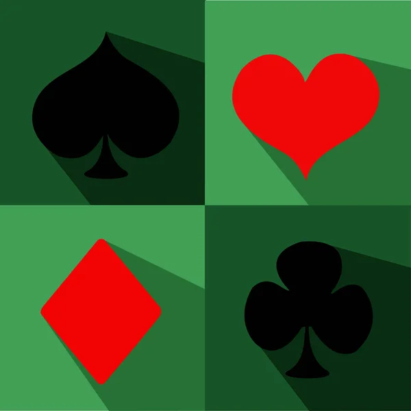 Conjunto de símbolos de ícone de terno de cartão de jogo de vetor —  Vetores de Stock