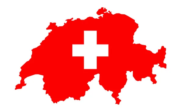 Zwitserland kaart vlag — Stockvector