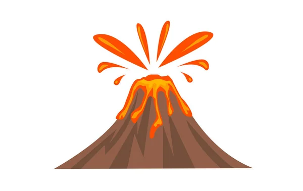 Icono del volcán vector illsutation — Vector de stock