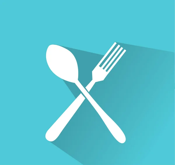 Crossed fork and spoon vector icon — Stock Vector