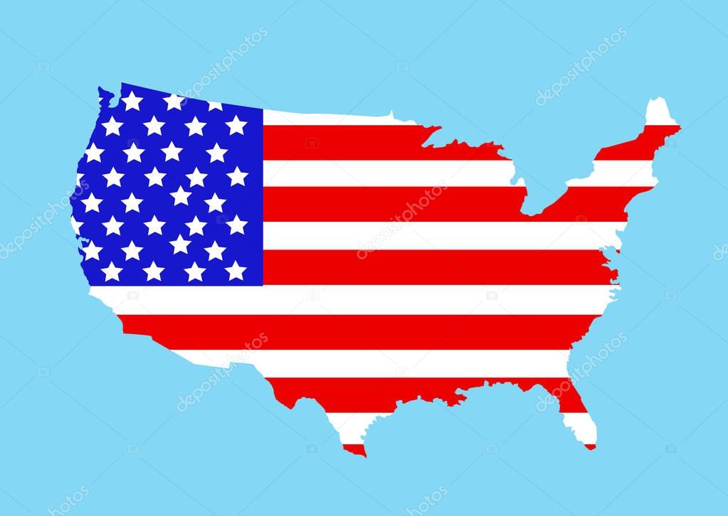 USA map vector illustration