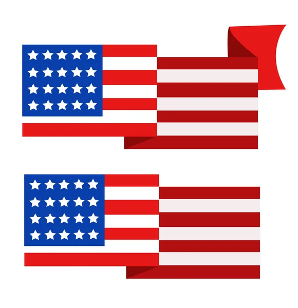Vektor izolovaný vlajkou Spojených států amerických — Stockový vektor