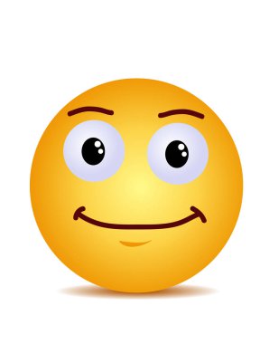 Modern sarı mutlu gülümseme gülüyor