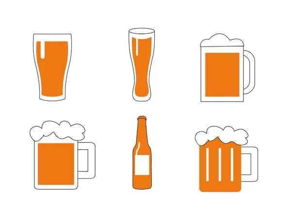 Vector illustration of a glass of beer — Stock Vector