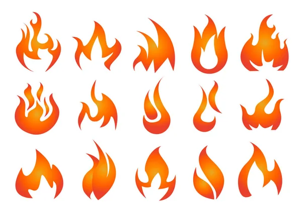 Fire Icons set vector — Stock Vector