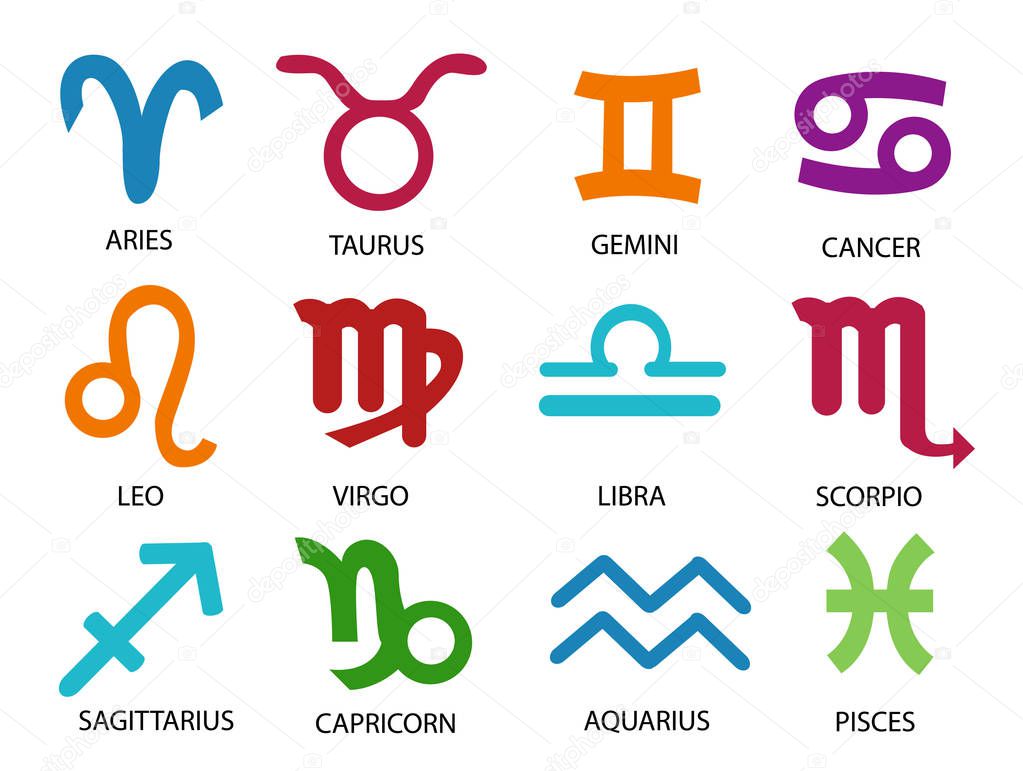 Horoscope Birth Zodiac Star signs vector illustration