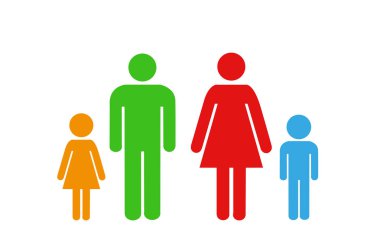 Aile simgesi beyaz arka plan üzerinde