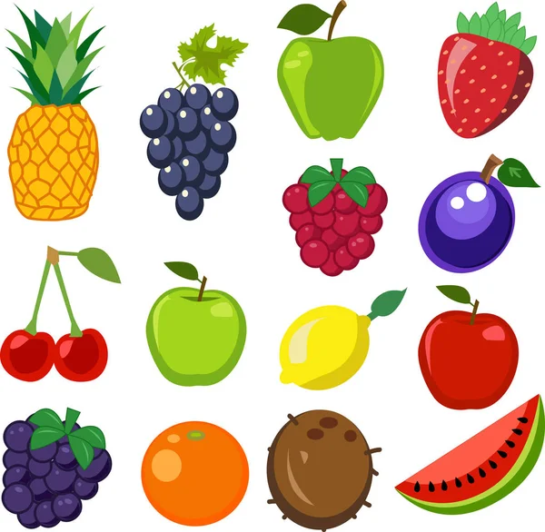 Uppsättning av frukt — Stock vektor