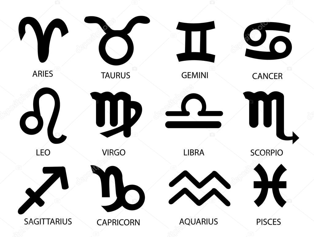 Horoscope Birth Zodiac Star signs vector illustration