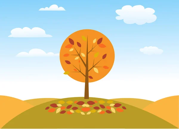 Herfst boom vector illustratie — Stockvector