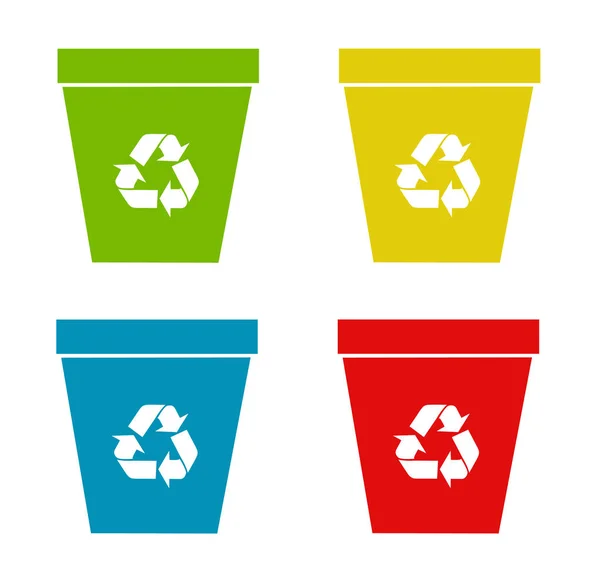 Conjunto de lixeiras de reciclagem — Vetor de Stock