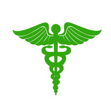 Modern caduceus, vektör siluet tasviri