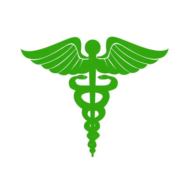 Moderne afbeelding van de caduceus, vector silhouet — Stockvector