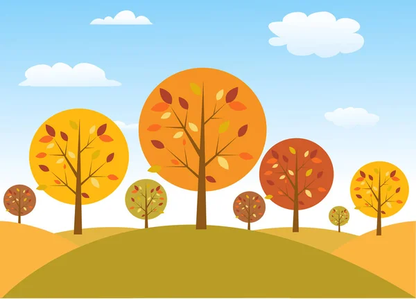 Otoño árboles vector ilustración — Archivo Imágenes Vectoriales