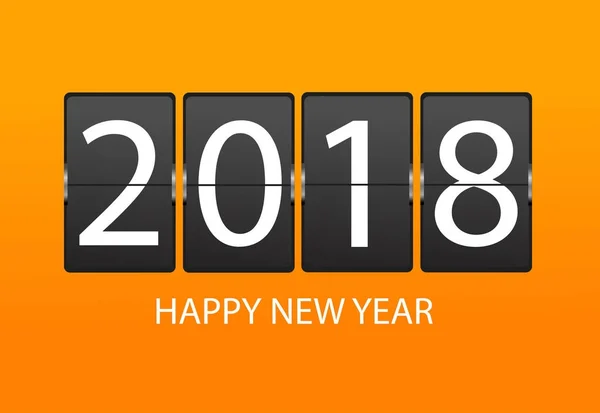 Механическое расписание. Поздравительная открытка на Новый год 2018 — стоковый вектор