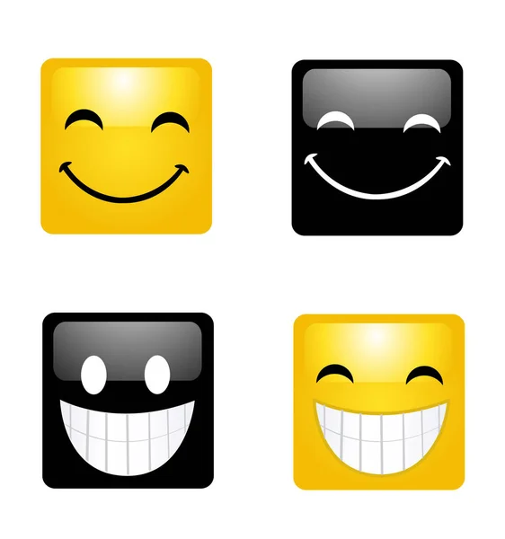 Moderno giallo ridendo sorriso felice — Vettoriale Stock
