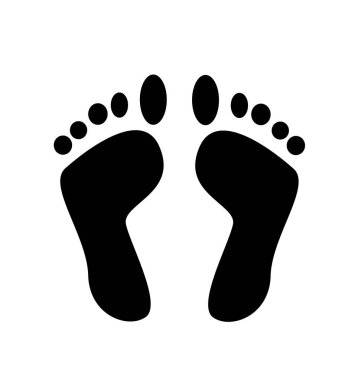 Beyaz arka plan üzerinde izole ayak izi vektör simgesi