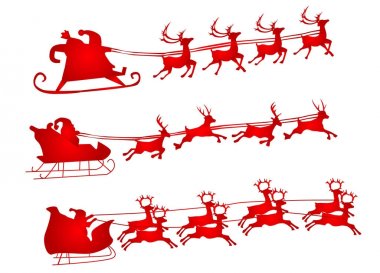 Uçan Noel Baba ve Noel Geyiğinin Silüeti