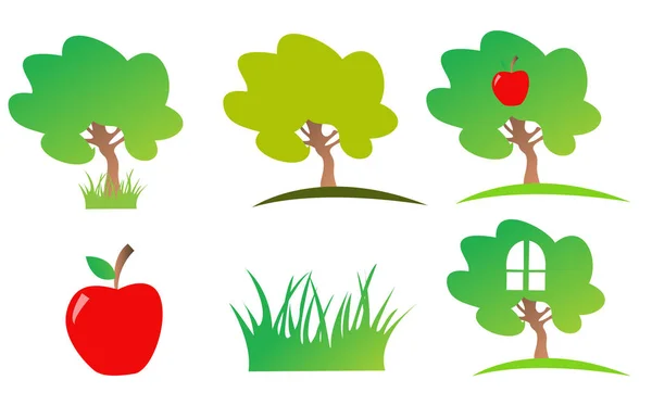 Conjunto de iconos naturaleza — Vector de stock