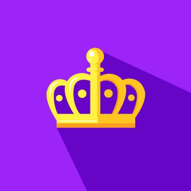 düz tasarım tarzında bir taç taç çizimi