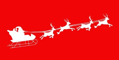 Uçan Noel Baba ve Noel Geyiğinin Silüeti
