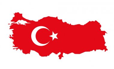 Türkiye'nin bayrak ve harita vektör çizimi