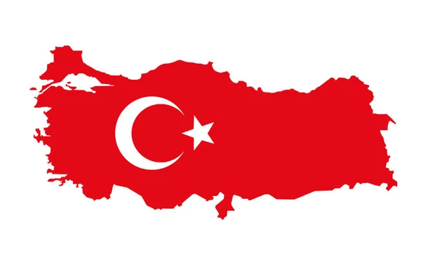 Vectorillustratie van Turkije vlag en kaart — Stockvector