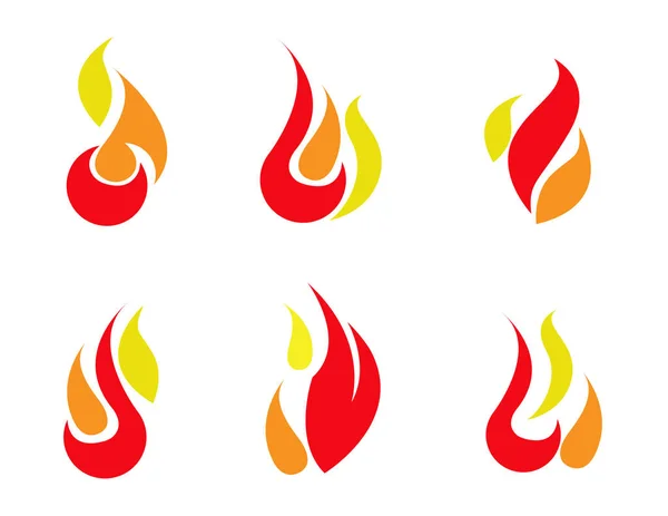 Iconos de fuego set vector — Vector de stock