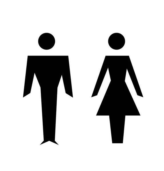 Vector man and woman icons, toilet sign — Stock Vector