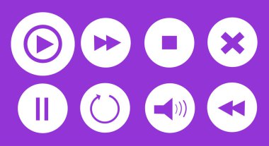 Media player düğmeleri vektör çizim ayarla