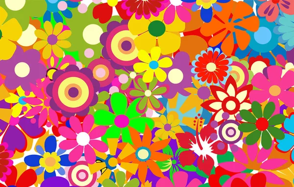 Flores de primavera colorido vector ilustración — Vector de stock