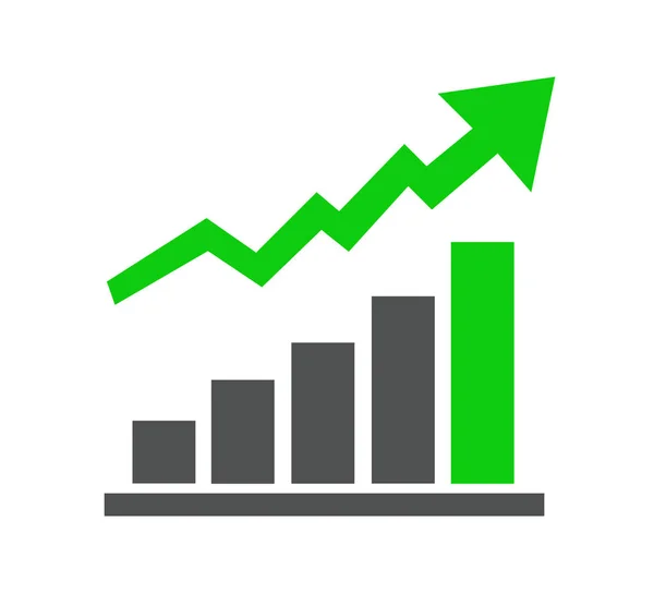 Vetor crescente ícone gráfico —  Vetores de Stock