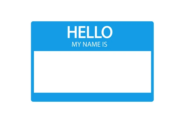 Hallo, is mijn naam introductie blauwe platte label — Stockvector