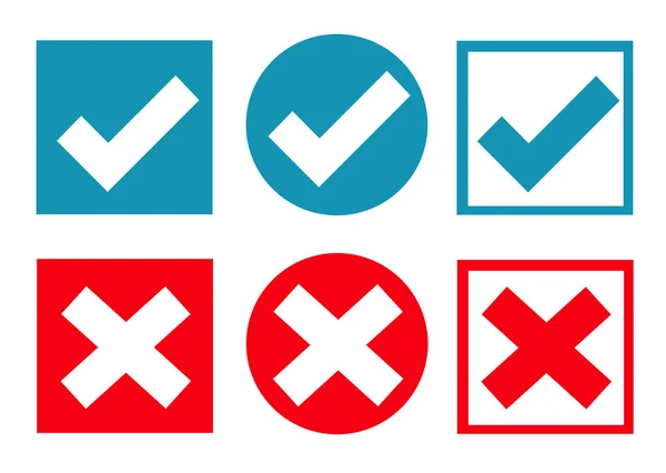 Marca de verificación de vectores iconos — Vector de stock