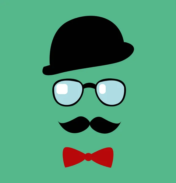 Chapéu, óculos e bigode. Ilustração vetorial —  Vetores de Stock