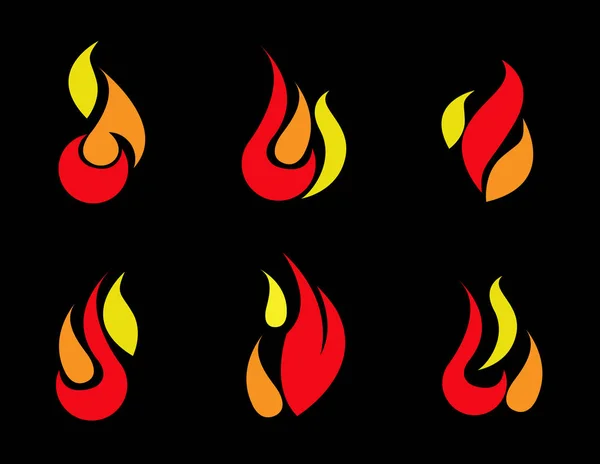 Fire Icons set vector — Stock Vector