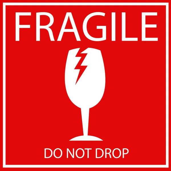 Fragile or Breakable Material packaging symbol — Stock Vector